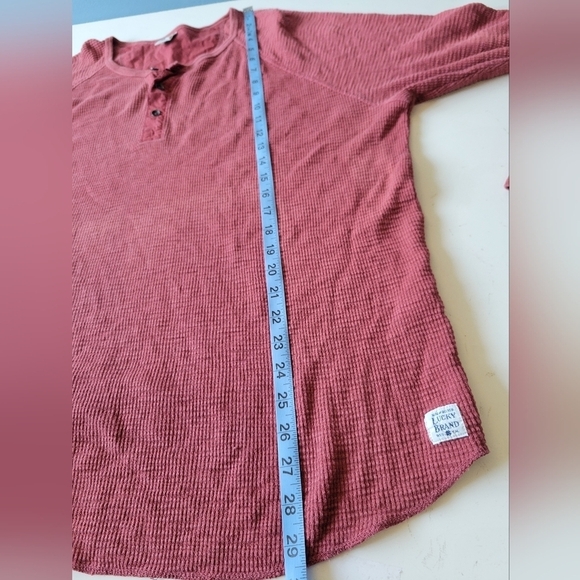 Lucky Brand Men's Henley Waffle-Knit Cotton Thermal Tee Size XL Red - Picture 10 of 10